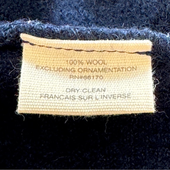 SPARROW Ruffle,Button Snap Front, Wool Cardigan Sweater in Navy Blue Sz M - Picture 5 of 8